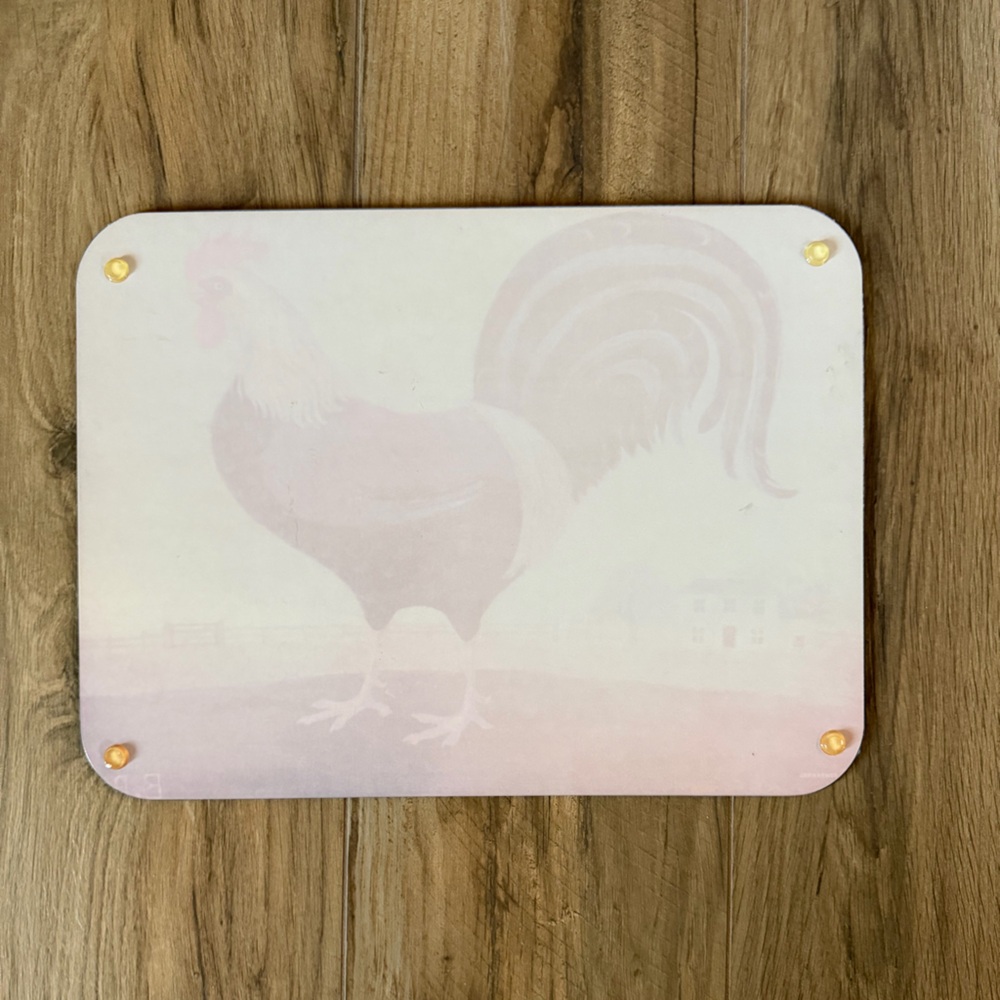 Set of 6 Vintage Pimpernel Rooster Placemats Emma Baker Signed + Cutting Board - Picture 5 of 5